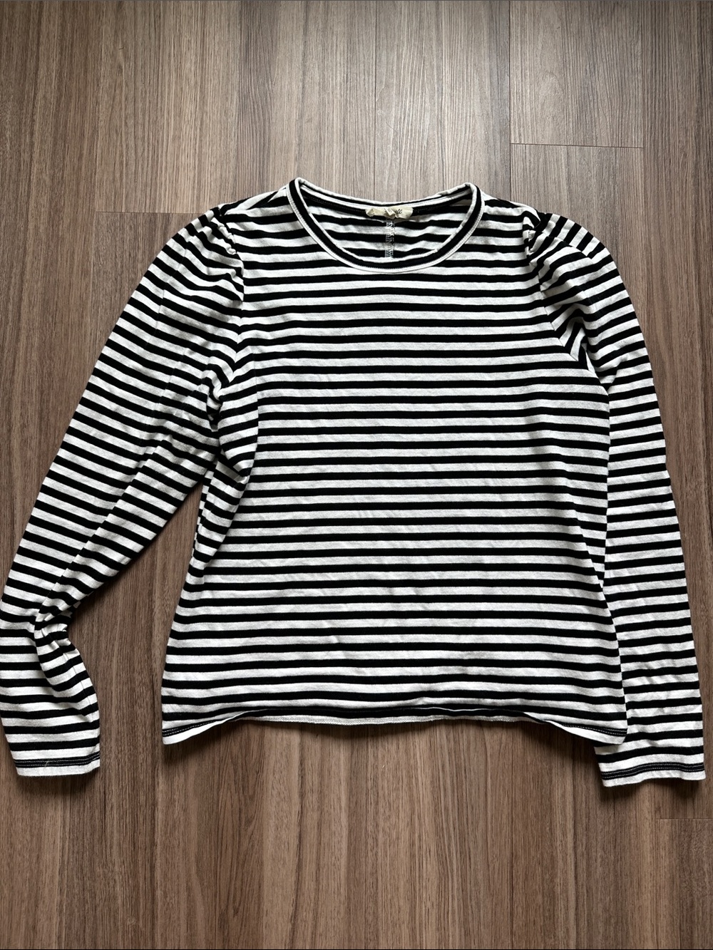 Madewell Black & White Striped Long-Sleeve Crewneck